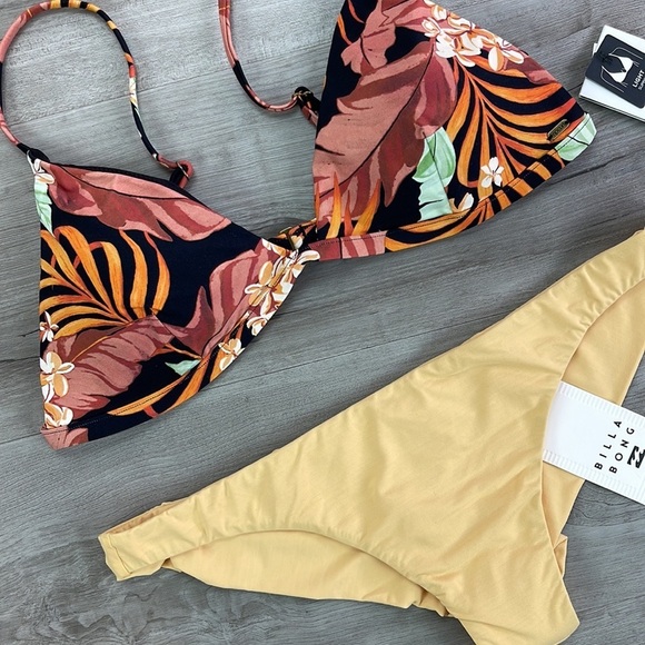 ☀️RIP CURL☀️ NAMOTU FIXED SOL SEARCHER TANGA BIKINI SET - Picture 5 of 13
